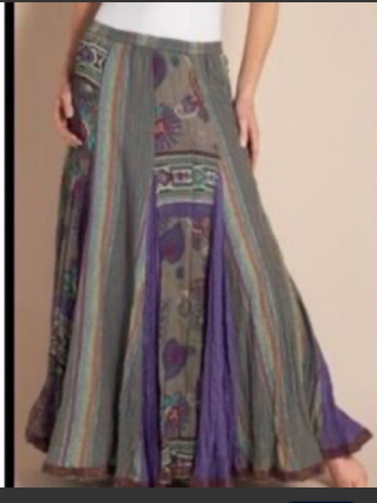 Soft Surroundings Dresses & Skirts - Soft Surroundings size L mixed media mixed print maxi full swing skirt pull on